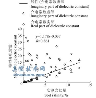 模型介電常數(shù)與實測含鹽量的關系