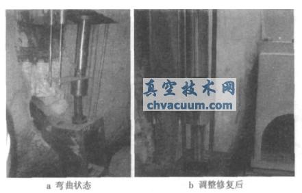 抽汽調(diào)節(jié)閥油動(dòng)機(jī)活塞桿轉(zhuǎn)接頭發(fā)生彎曲及修復(fù)后照片